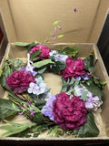 17" Rose, Hydrangea, Peony Colorful Wreath, Holiday, Spring, Floral Hydrangea