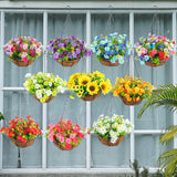 Simulation Flower Hanging Baskets Outdoor Artificial Flower Basket Garden Decor Garden Plants
