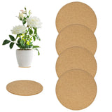4-Pack Cork Plant Coasters, 3.9 Inch Cork Plant Mats for Garden [Wood Color] Garden Plants