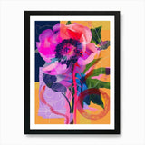 Ranunculus 3 Neon Flower Collage Ar Framed Wall Art Poster Canvas Print Picture Ranunculus