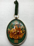 *Vintage Cideart Dried Flowers Belgium Convex Glass Dried Flower