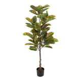 51" Artificial Plant Faux Tree Natural-Feel Leaves Indoor Outdoor Home Decor Green Plant