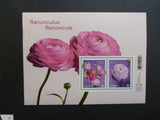 CANADA 2023 Flowers - Ranunculus Renoncule 2 Stamp Mini Sheet Mint Stamps Ranunculus