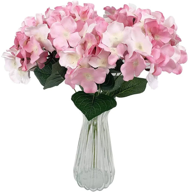 7 Big Head Artificial Hydrangea Flowers Fake Silk Bouquet Flower for Home Hotel Hydrangea