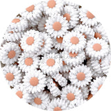 2x DAISY silicone beads PEACH SPECKLED flower floral 22mm sunflower bead orange Sunflower