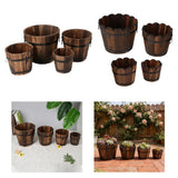 4x Wooden Flower Pot Set Creative Plant Container for Home Farmhouse Garden Garden Plants