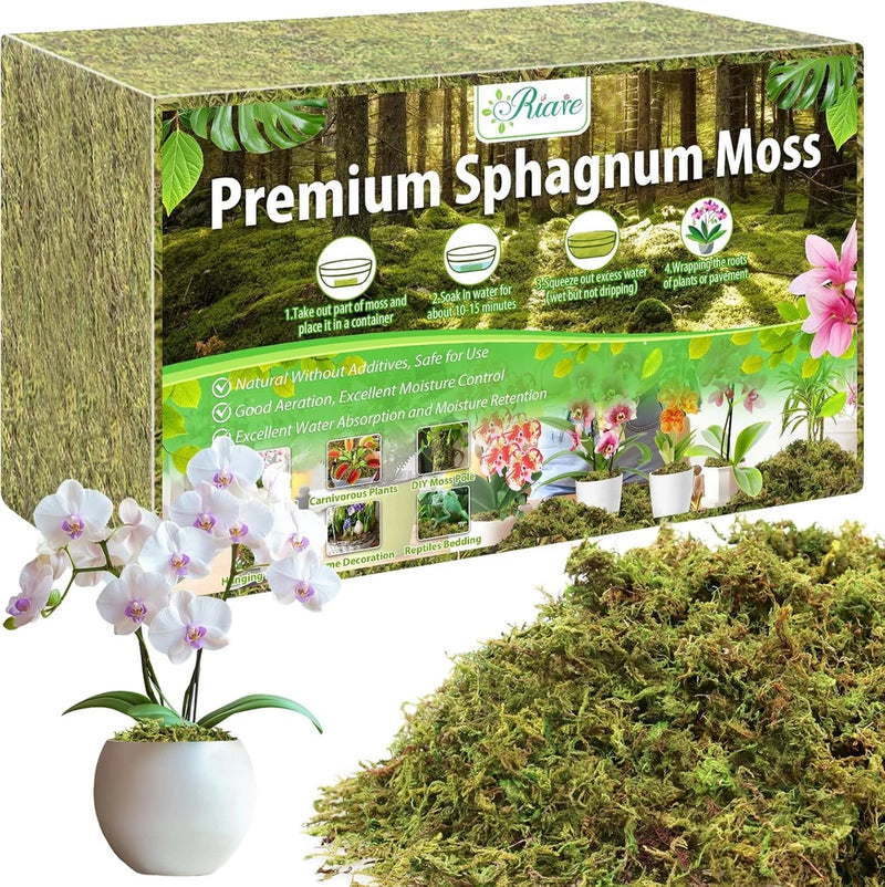 4.4LBS Premium Sphagnum Moss for Plants- 80QT Natural Dried Plant Moss fo Orchids