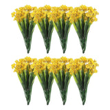 Artificial Flower Heads, Plastic Fake Plants Hydrangea Yellow Faux Flowers 24Pcs Hydrangea