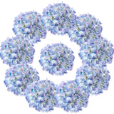 10Pcs Artificial Hydrangea Stems, Silk Flowers for Home Decor, Blue Hydrangea