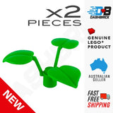 2 x Genuine LEGO¨ - Plant Flower Stem, 3 Large Leaves, Vine/Tree - BRAND NEW Flowering Plants