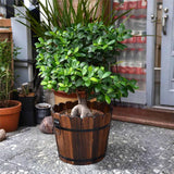 Wooden Bucket Planter Floral Arrangement Container for Patio Garden Garden Plants