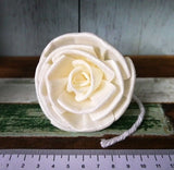 12 Roses Sola Wood Diffuser Flowers 8 cm Dia. with Cotton Rope. for Decorate Carnation