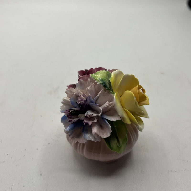 Vintage Kew Royal Bone China  England Flower Bouquet Roses,Carnations and Blue Carnation