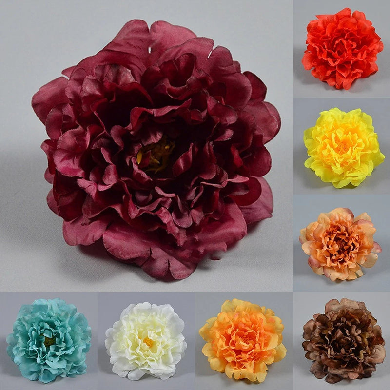 Vibrant Artificial Peony Flower Heads for DIY Floral Bouquets 13CM Pack of 3 Peony