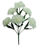 (24-Pack) 144 Cream Carnations 13" Bush Artificial Silk Flower Craft In/Outdoor Carnation