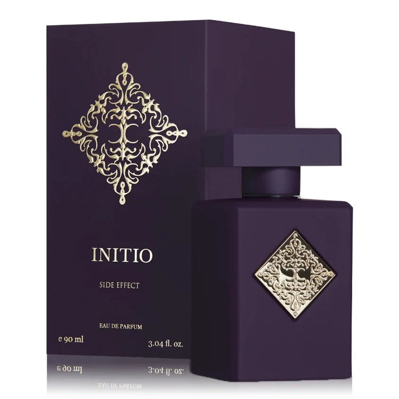 INITIO Side Effect unisex eau de parfum: dark purple bottle with gold emblem