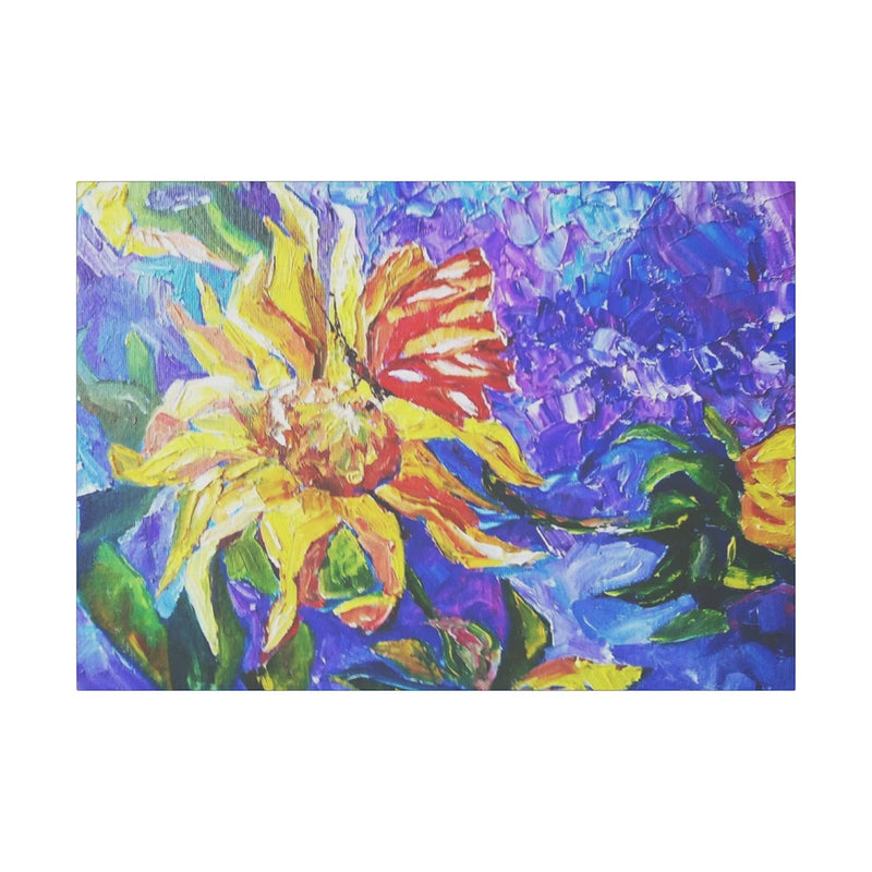 Sunflower giclée print canvas with colorful abstract sunflower painting