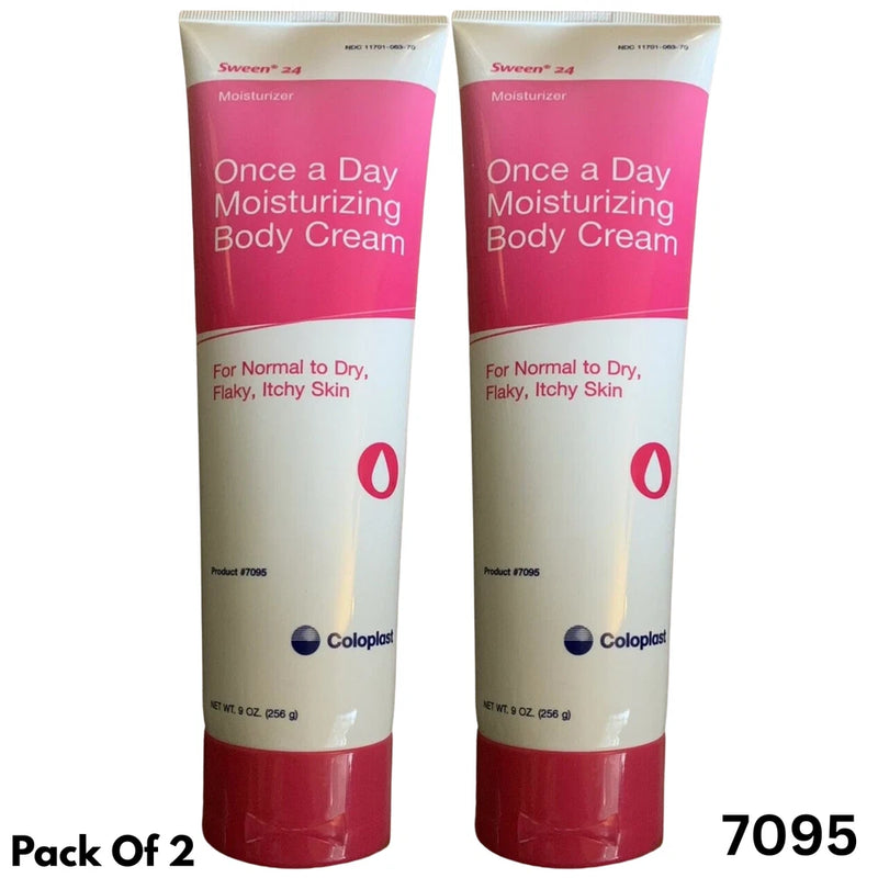 2-pack moisturizing body cream tubes, Once a Day, pink and white, for normal to dry skin