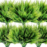 20 Pack Fake Fern Outdoors Artificial Boston Fern Plants Greenery UV Resistan... Green Plant