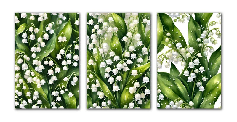 6 Assorted All Occasion Note Cards Blank Greeting Cards Flowers Lily of Valley Lily
