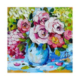 original oil painting Rose Hydrangea Flowers Impasto Floral small art 6*6 in Hydrangea