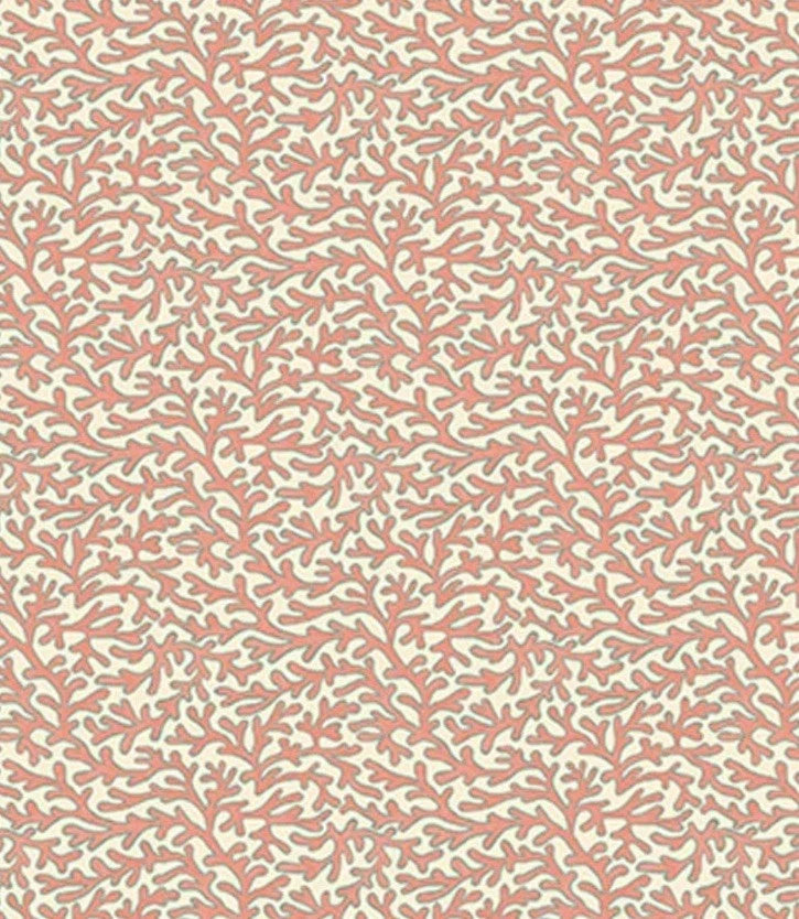 GP & J BAKER CURTAIN FABRIC 'TUFFLEY - SOFT RED' 2.5 METRES  HOUSE SMALL PRINTS Flowering Plants