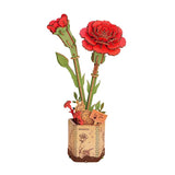 ROWOOD - Red Carnation - DIY 3D Wooden Flower Craft Kit (TW052) Carnation