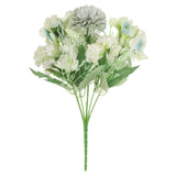 7 Branch Artificial Silk Rose Hydrangea Fake Flowers with Stem, Green Hydrangea