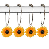 Sunflower Shower Curtain Hooks Decorative Yellow Flowers Daisy Silver Sunflower