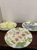 Vintage Fleurs Du Jour by Shafford Blue Flowers 1988 Plates Hydrangea Lily Poppy Hydrangea