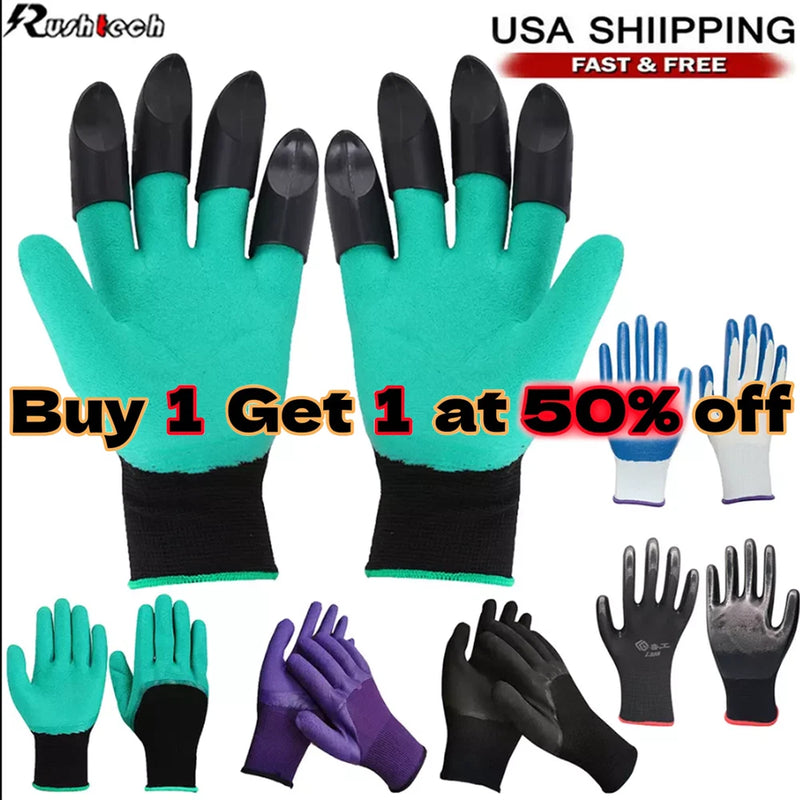 Gardening Digging Planting Pruning Tool Lawn Care 8 Claws Garden Genie Gloves Garden Plants