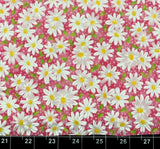 Tina Scrap 9"x21" Pink Daisy Flowers Floral Packed Spring Garden FABRIC COTTON Daisies