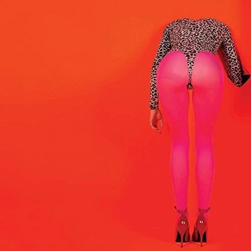 Leopard-print long-sleeve top, pink tights, and heeled shoes