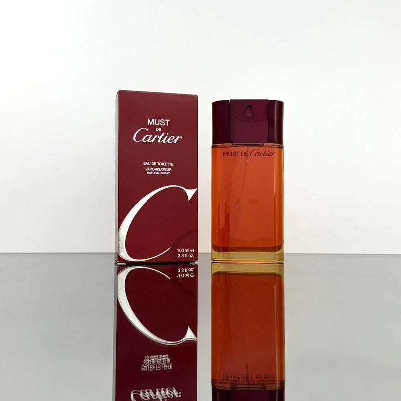 Must de Cartier for Women 3.3oz-100ml EDT Spray *VINTAGE RED BOTTLE* (BG20 EDP