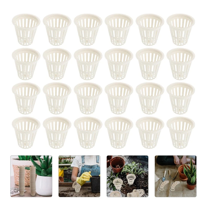 50Pcs Hydroponic Planting Mesh Pot Useful Plastic Basket Garden Plant Baskets Garden Plants