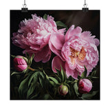 Pink Peonies Flower Art Print, Pink Flower Painting, Flower DŽcor 14 Peony