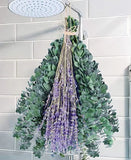 115 Pcs Dried Eucalyptus Stems & Lavenders Flowers Bundles for Shower, 17'' Green Plant