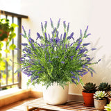 2 Bundles Artificial Lavender Flower Artificial Greenery Stems Fake Lavender ... Green Plant