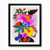 Ranunculus 1 Neon Flower Collage Ar Framed Wall Art Poster Canvas Print Picture Ranunculus
