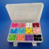 72 Piece Resin Rose & Carnation Flower Embellishments Charms With Storage Case Carnation