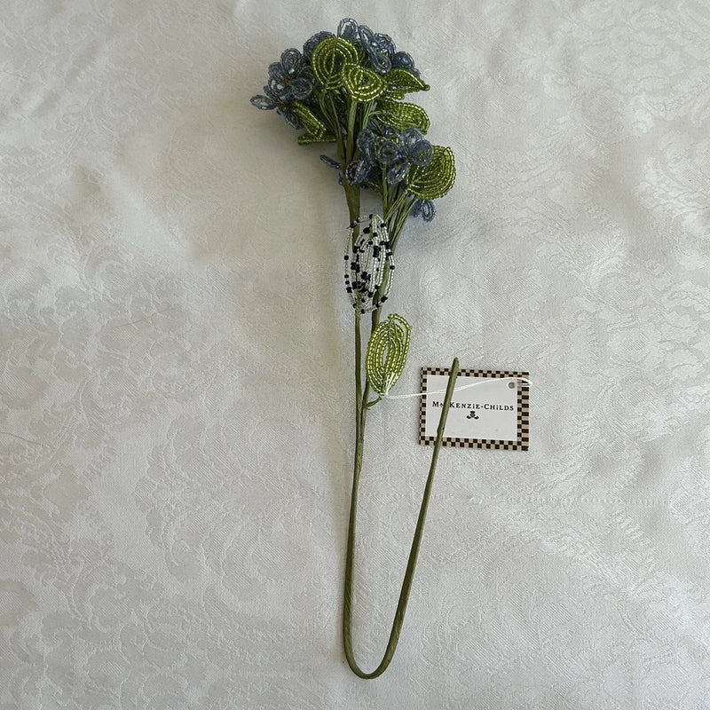 Mackenzie Childs BLUE HYDRANGEA Beaded Flower Stem (Set Of 4) NEW m25-no Hydrangea