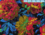 OOP Kaffe Fassett FreeSpirit - Philip Jacobs Blowsey (PJ-015) Black RARE 1/2 yd Flowering Plants