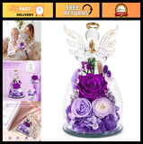 Valentine's Day Gifts for Her - Fresh Preserved Flowers & Eternal Rose Figurine, Hydrangea