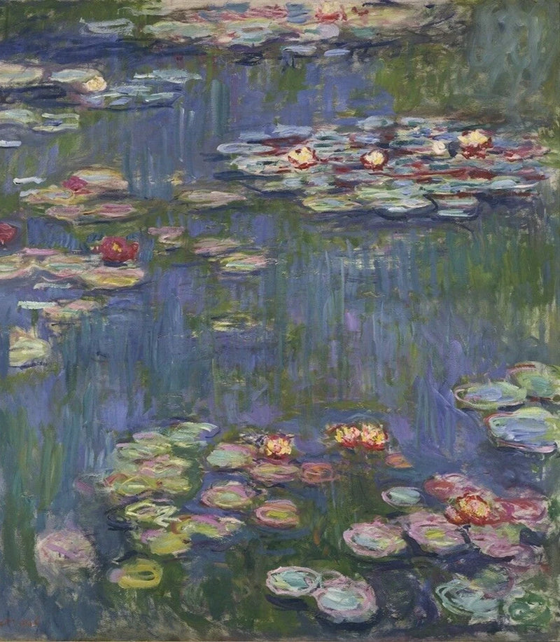 Claude Monet Water Lilies canvas print with lily pads on a pond