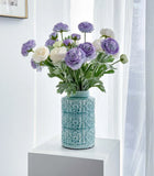7 pcs Peonies Artificial Flowers, Purple Champagne Ranunculus Artificial Flow... Peony