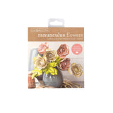 Frosted Paper Blooms Ranunculus Flowers 6x6.5 Assorted Colors 21 Pages Craft Ranunculus