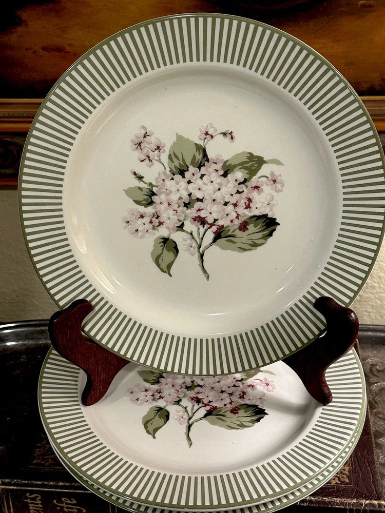 S/3-Martha Stewart Everyday-HYDRANGEAS-8.5Ó Salad Plates-c 2003/2005-Vintage-__ Hydrangea