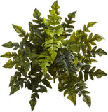 Set of 2 24-Inch Holly Fern Artificial Plants for Home Decor Green Plant