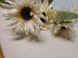 MD Mult. Bloom White/Blk Sunflower Stem Pick 29in High Autumn Fall Summer Floral Sunflower