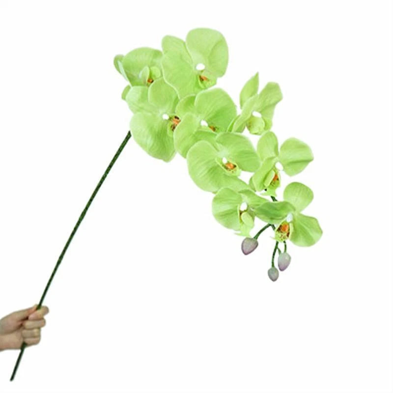 9 Heads 98cm Artificial Butterfly Orchid Flowers Fake Moth Orchids Flowers Green Plant